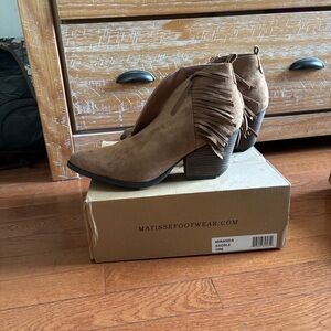 Matisse Saddle Fringe Ankle Booties